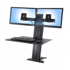 Ergotron WorkFit-SR, Dual Monitor, Sit-Stand Desktop Workstation (Black)